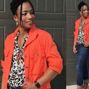 CAbi Resort Jacket in Tiger Lily Orange style 5098